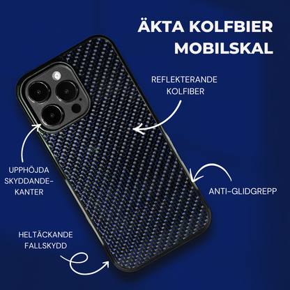 Reflekterande - Blå Kolifiber Mobilskal