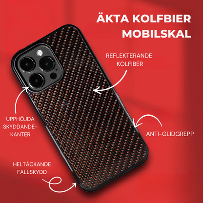 Reflekterande - Röd Kolifiber Mobilskal